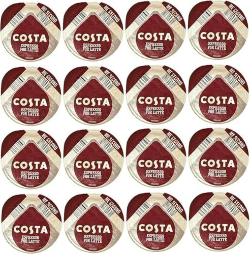 50 x Compatible with Tassimo Machines Costa Latte Espresso Coffee Pods, Sold Loose (NO MILK PODS)