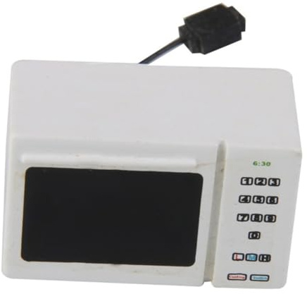 BESTonZON Miniature White Microwave Oven Mini Kitchen Ornament for Dollhouse Kitchen Scene Accessory Realistic Mini House Supplies Pretend Play DIY Gift