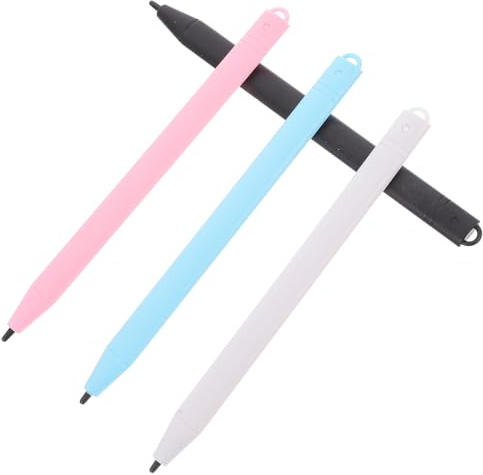 Alipis Ensemble de 4 Stylets de Remplacement pour Tablette D'écriture LCD, Stylet pour Écran LCD Haute Précision, Couleurs Noir Blanc Bleu et Rose, pour Dessin, Écriture et Utilisation