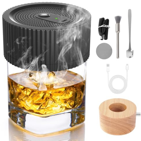 Vinteky Elektrischer Cocktail Smoker(über USB aufladbar), altmodisches Whisky Raucher, Zubehör für Getränke und Bourbon, Smoke Meat, Drink & Food, Whiskey Geschenke für Männer, Tragbar