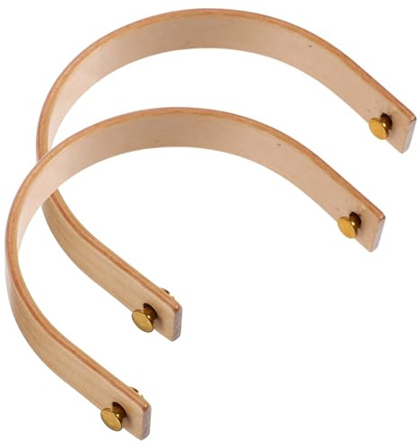 Teapot Handle Replacement 2 Sets Copper Alloy Beech Khaki Grip | Portable U-shaped Kettle Handles, Heat Resistant, Lightweight, Strong Bearing Capacity Random Style