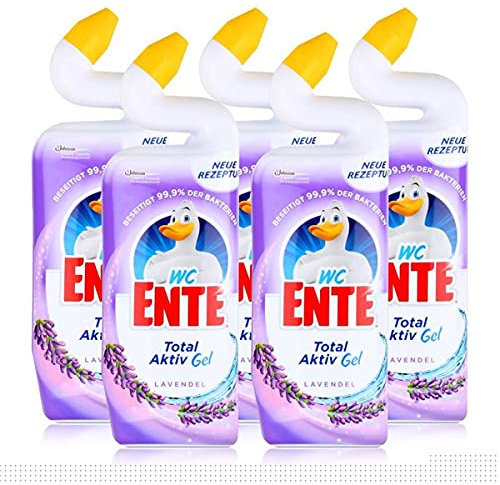WC Ente 5in1 Lavendel 750 ml - Stark gegen Kalk mit Schutzfilm (5er Pack)