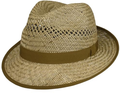 Lipodo Classic Straw Hat Women/Men - Made in Italy - Lightweight Sun Hat with Grosgrain Ribbon - Summer Hat with Wide Brim - Airy Hat with Interwoven Air Holes - Spring/Summer