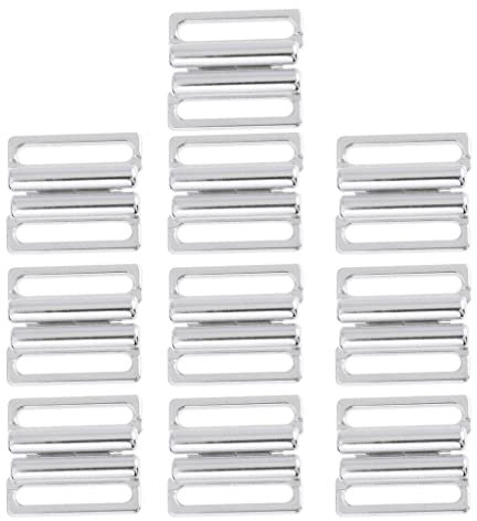 Baoblaze 10 Pezzi Argento Metallo Reggiseno Regolatore Gancio Fermagli Per Biancheria Per Cucire Mestieri, Argento, 19 millimetri