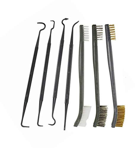 Hihey 4 Morceaux de brosses Doubles et 4 Morceaux de Crochet Double 8 Jeux de Nettoyage Jeu de brosses en Acier, Laiton et Nylon