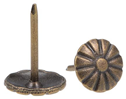 sourcing map Clou Tapissier Clou Ameublement Clou Meuble Punaise Pointe Tapissier Tapis Décoration 11mm Tête Rond Pouce Bronzé pour Sofa Dosserets 20 Pcs