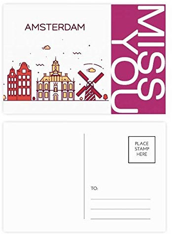 Amsterdam Postkarten-Set, flach, 20 Stück