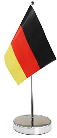 Tischflagge Deutsches 9 x 6 - Deutsche Schreibtisch Flagge Enthält Fahnenmast und Untersätzen