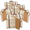 CNNIK 100 Stück Mini Koffer Gastgeschenke Hochzeitsbox - Vintage Kraftpapier Geschenkbox mit Tags und Sackleinen Schnur für Geburtstag, Babyparty, Abschlussfeier, Jahrestag und Hochzeitsdekor