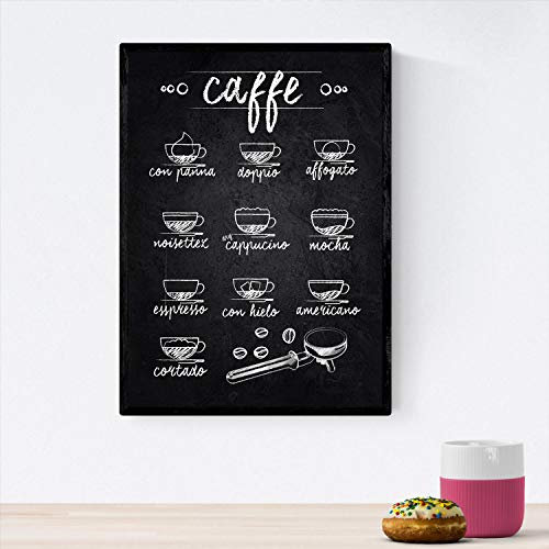 Nacnic Folien Kaffee und Wein. Plakat mit Design kam. A4-Format