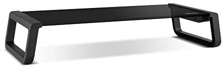 OZONE GAMING GEAR Monitor Stand Riser Pro -OZRISERPRO- Supporto portatile per PC - Vetro temperato, 4xUSB 3.0, nero