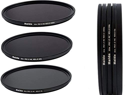 Slim PRO II Digital MC Neutral Graufilter Set bestehend aus ND8, ND64, ND1000 Filtern 43 mm inkl. Stack Cap Filtercontainer + Pro Lens Cap mit Innengriff