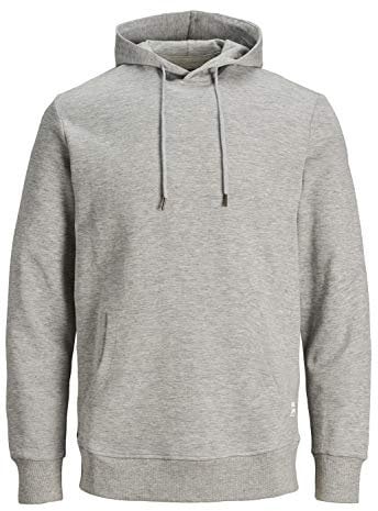 JACK & JONES Herren Jjebasic Noos Hooded Sweatshirt, Hellgrau, XXL EU