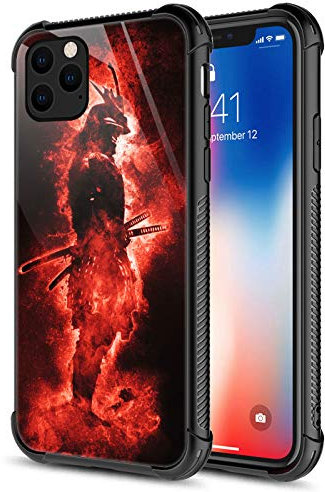CARLOCA Kompatibel mit iPhone 12 Pro Hülle, japanische rote Samurai-Schutzhülle für iPhone 12 Pro für Mädchen, grafisches Design, stoßfest, kratzfest, Fallschutz für iPhone 12/12 Pro