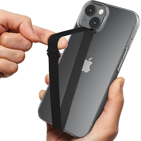 Sinjimoru Silikon Handy Halterung für Finger mit Clip, Handy Fingerhalter für Handyhülle iPhone Fingerhalter Phone Strap Fingerhalterung für iPhone & Android. Sinji Loop Clip 230 Schwarz