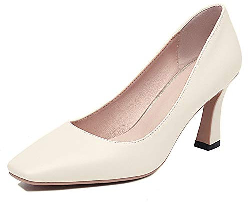 Mo Joc Damen Schuhe Simple Style High Heels(BEIGE,46)