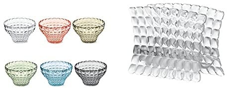 GuzziniFratelli, Set 6 Copette, Tiffany, Multicolore, 12 cm & Tiffany Portatovaglioli, SMMA, 15.2 x 7.6 x h11 cm