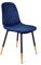 HOMLA Noir Chaise en Velours Bleu Marine 44x52x85cm