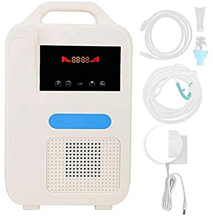 Generatore Concentratore di Ossigeno, Concentratore di Ossigeno Portatile Intelligente Macchina per Ossigeno 1 L/min, Concentrazione di Ossigeno 43-50% per Casa, Auto e Barca.,KJ8001