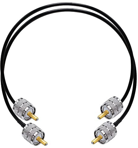 TUOLNK PL-259 Cavo jumper RG58 UHF maschio a maschio a bassa perdita 50 ohm Cavo coassiale radio CB 20 pollici (50 cm) SO239 Cavo di prolunga per antenna Wi-Fi per HAM Radio 2 pezzi