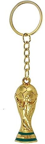 Musolaree 5pcs Porte-Clés Football Trophée Coupe du Monde Keychain de Crochets Pendentif Football Porte-Clés Football Fan Souvenir Décoration Cadeaux pour Homme Femme Garçons Filles Doré