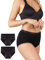 BeMee Nighttime High Waist Slip, Perioden-Slip, Nachtwäsche, Menstruations-Unterwäsche, Bambus-Viskose, bei starker Blutung für Teenager, schwarz, Größe S, Doppelpack