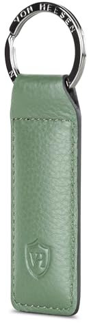 VON HEESEN® Schlüsselanhänger Leder mit Geschenkbox I Schlüssel Organizer Schlüsselband Schlüsselbund Schlüsselhalter I Geschenk für Damen & Herren (Grün)