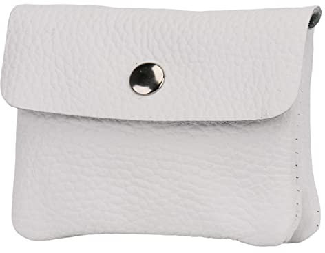 SH Leder Echtleder Kleine handliche Party Disco Kartenetui Geldbörse Reise Sport Urlaub compackt Lifestyle Unisex 11x6,90cm Alba B087 (Weiss)