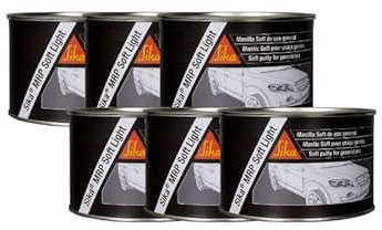 Juego de 6 compuestos de relleno y acabado - SIKA MRP Soft Light - Amarillo claro - 1,68kg
