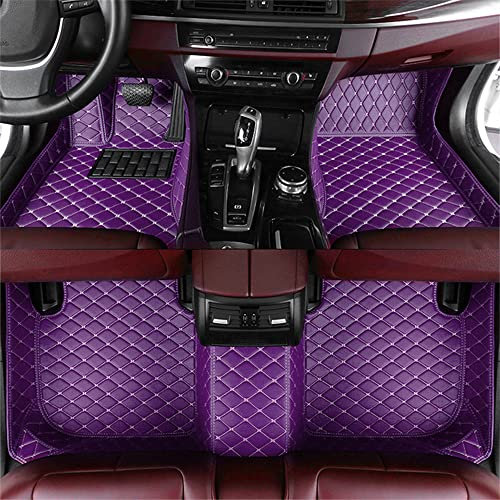 BPOOBP Auto Fußmatten Leder Bodenmatte für Golf GTI 2009-2013 Allwetter Fussmatten Set Zubehör Fußmatte lila
