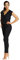 Lemoniade stylischer Jumpsuit V-Ausschnitt und raffinierten Details, Schwarz Kurzarm, Gr. XL