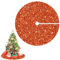 ROMANKAS Orange Christmas Tree Skirt 46 Inches Sequin Velvet Tree Skirts Sparkle Halloween Tree Skirts Glitter Tree Skirt Mat Fall Tree Skirt for Thanksgiving Christmas Burnt Orange Decorations