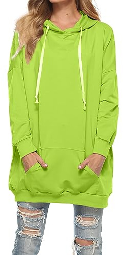 Famulily Sweat à Capuche surdimensionné Extra Long avec Poches pour Femme
