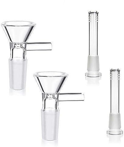 AGD LIGHTS 14mm Male Glass Smoking Bowl Slider for Bubblers 14.4mm (4Pcs)