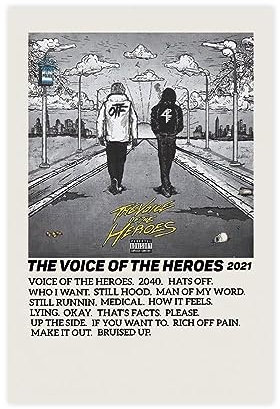 Lil Baby and Lil Poster & Durk The Voice of The Heroes 2021 Musikalbum Cover Wall Deco Art Poster Leinwand Poster Wandkunst Dekor Druck Bild Gemälde für Wohnzimmer Schlafzimmer Dekoration