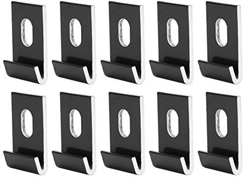 10Pcs Base Clips, Greenhouse Attaches Aluminium Fixings Hooks for Greenhouse (Black)