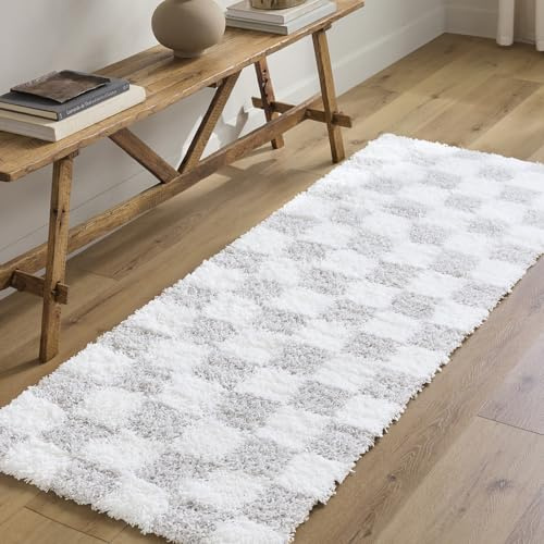 Livabliss Willa Mabini Shaggy Runner, Living Room – 80x220 cm, Cream & Grey