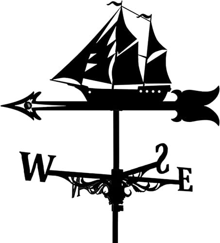 LAUMOE Exquisite Wetterfahne, Wikinger-Schlachtschiff, Windfahne, robuste Edelstahl-Sprühfarbe, für den Garten, Piratenschiff, Windmesser, Bauernhof, Pavillon, Rasen, Hof, Gartendekoration, Stil 3