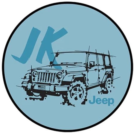 Jeep Sticker JK Siebdruck Runder Vinyl-Aufkleber, 10,2 x 10,2 cm