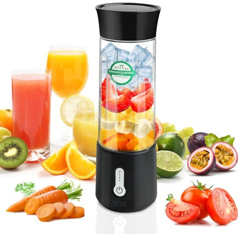 talifoca 500ml Tragbarer Mixer für Smoothies und Shakes,Mixer Smoothie Maker To Go,Mini Standmixer Tragbar mit 6-Klingen Edelstahl,Wiederaufladbarem Typ-C Portable Blender Mixer Shaker Slushy Maker