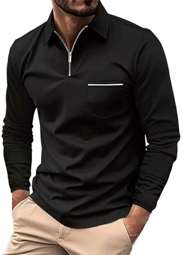 British Day Deals Mens Turtleneck & Long Sleeved Sports Top & Polo Shirts Designer Dark Grey Shirt Clearance Bargains