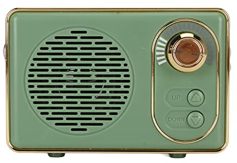 Cuifati Retro Bluetooth 5.0 Lautsprecher, Vintage tragbarer kabelloser Lautsprecher mit 5W Audio, AUX, TF-Karte, USB, wiederaufladbarer 500mAh für Camping, Party und Geschenk