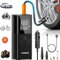 Tire Inflator Portable Air Compressor, 150PSI Portable Air Pump for Car, Electric Tire Inflation Cordless with Digital Pressure Gauge LED Light for Bike, Motorcycle, Ball