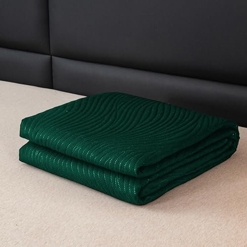 FEBE Tagesdecke Bettüberwurf 240x220 cm Grün Überwurfdecke Sofadecke Sofaüberwurf Flauschig Mikrofaser Zimmer Deko Throw Blanket