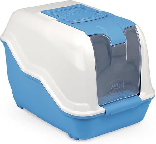 Pet's Market Toilette Gatti Lettiera Netta Cassetta Igienica Chiusa Accessoriata con Maniglia e Paletta filtro anti odore ai carboni attivi 54X39X40H Colori Assortiti