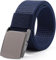 Coubeau Kinder Stoffgürtel Jungen - Gürtel Elastisch Golf Gürtel für Softball Hose Schuluniform Gürtel Jungen (Marine blau + Metall Grau Umschlag, 24-31 Zoll (Empfohlen für 11-14 Jahre))