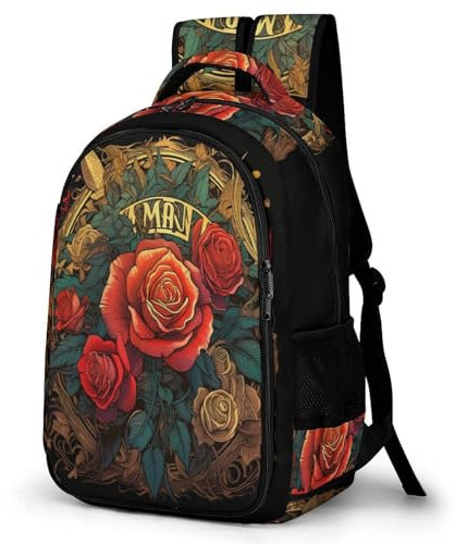 TPISLI Rucksack Jugendliche Mädchen Roses Rucksack Für Kinder Von 10 Bis 11 Jahren Schultasche Mit Blume Leichter Reise Outdoor Freizeit