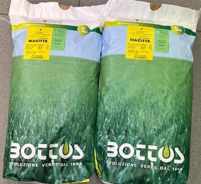 Bottos MACISTE, Sementi per tappeto erboso, Semi per prato extra forte resistente alla siccità ideale per zone aride e qualsiasi condizione ambientale, 2 confezioni da 5Kg per 400mq