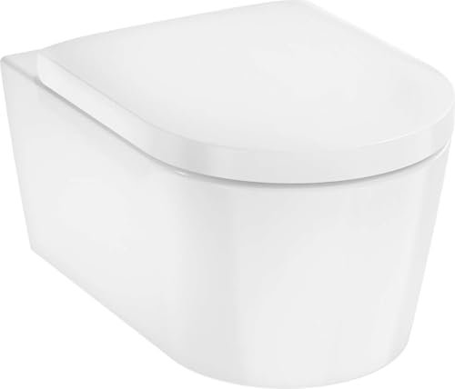 hansgrohe EluPura S Wand-WC Set 540 AquaFall Flush, inkl. WC-Sitz, Weiß, 540x360mm, 60292450