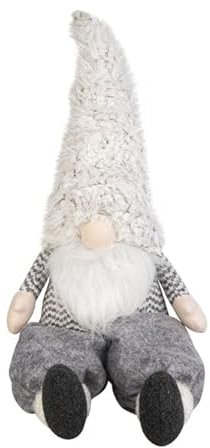 mica Living Wichtel - sitzend - grau - ca. 23 x 26 x 37 cm Weihnachtsdeko, Winter Dekoration
